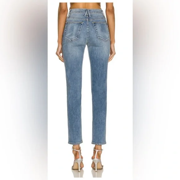 SLVRLAKE Denim Roxy Jeans in Love to Burn Wash High Rise Straight Size 30.